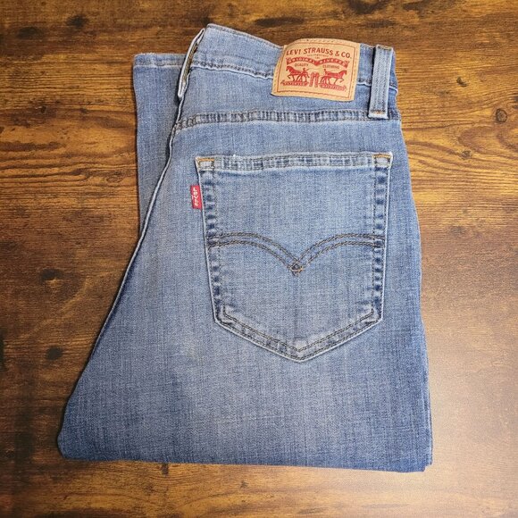 Levi's Jeans Size 29 High Rise Straight 724 Medium Light Wash Ripped Western - Picture 3 of 11